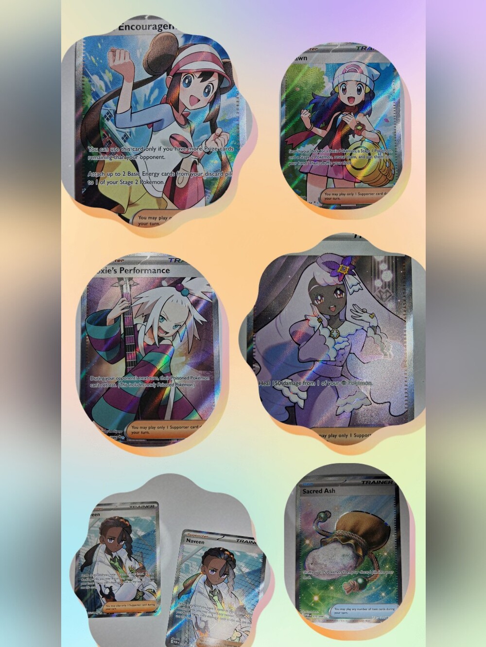 Pokemon Trainer Card Lot 7pc Holofoil Rosa Dawn Roxie Ultra Rare NM